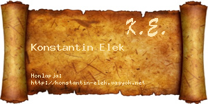 Konstantin Elek névjegykártya